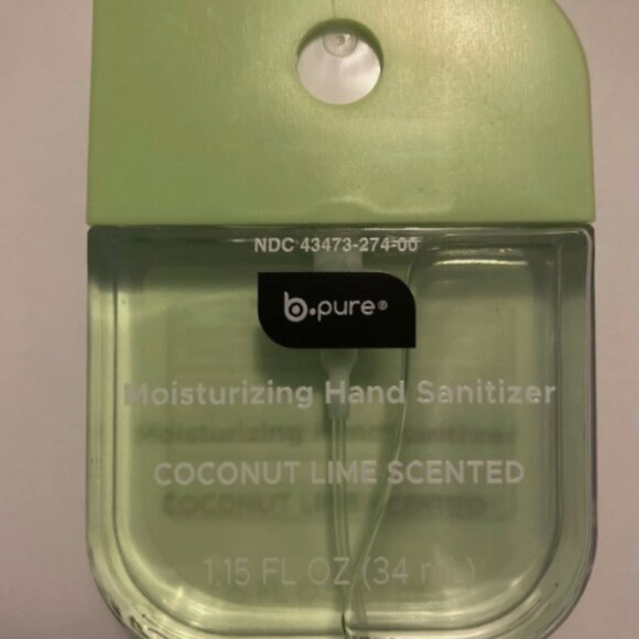 3 B.Pure Moisturizing Hand Sanitizer Coconut Lime, Watermelon, Cucumber Mint, - Picture 2 of 4